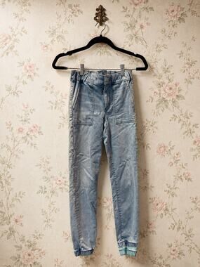 American Eagle Womens 0 Next Level Stretch Denim Jogger Jeans Light Wash NWOT